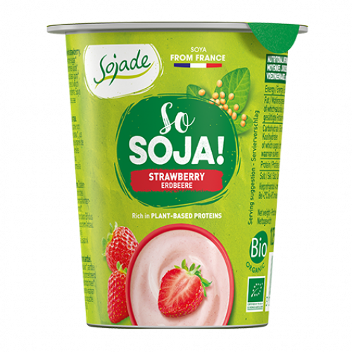 SOJADE STRAWBERRY SOYA YOGURT 400ML CABAZES BIOLÓGICOS