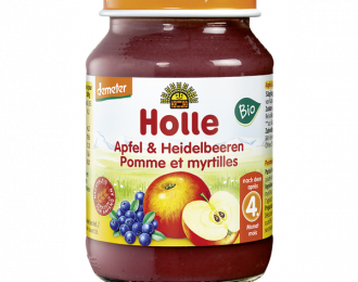 PURÉ MAÇÃ MIRTILO 4M BIO BOIÃO 190G HOLLE