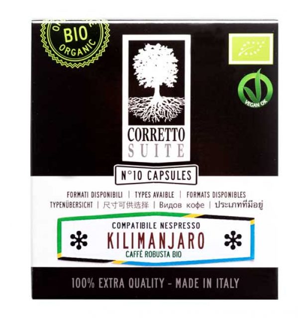 CAFÉ KILIMANJARO ROBUSTA BIO CORRETTO SUITE (10unid.)