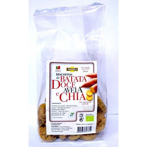 BISCOITOS BATATA DOCE C/AVEIA E CHIA BIO 180GRS NATURSOL