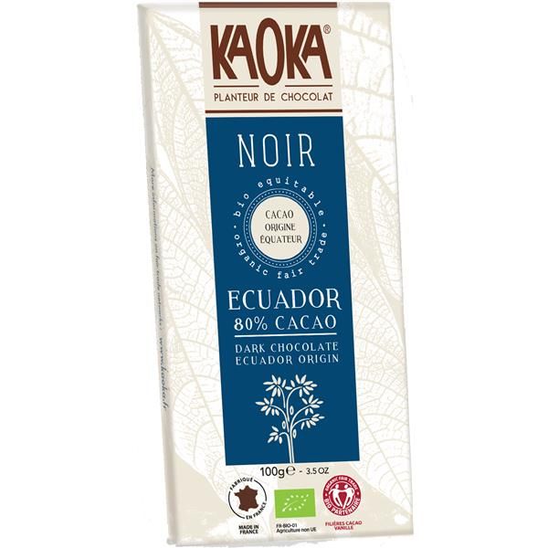 CHOCOLATE NEGRO BIO 80% CACAU 100GRS KAOKA