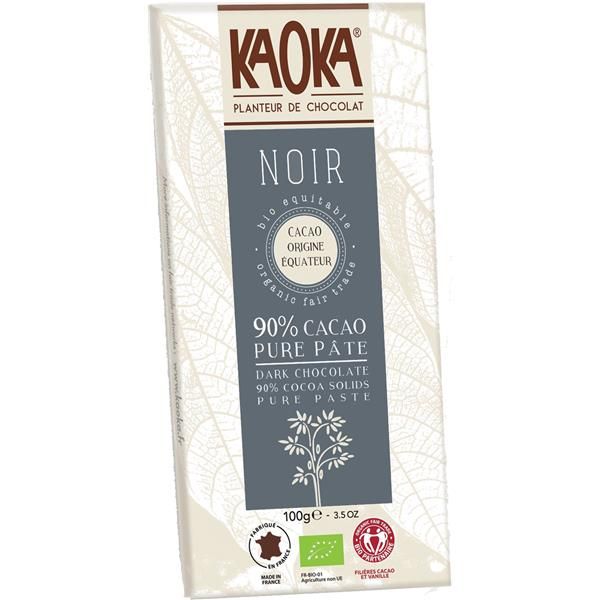 CHOCOLATE NEGRO BIO 90% CACAU 100GRS KAOKA