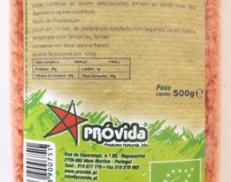 LENTILHAS SEM CASCA BIO 500G PRÓVIDA
