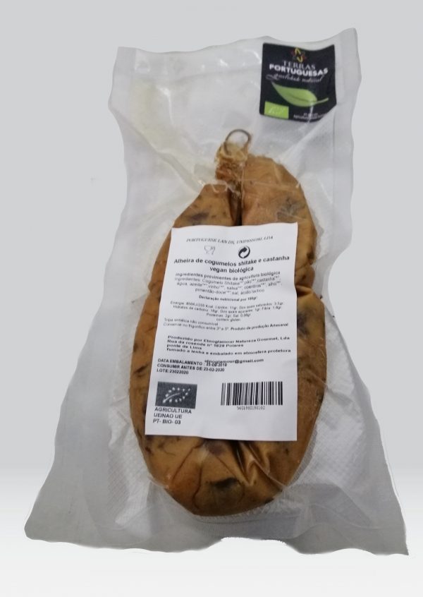 ALHEIRA DE COGUMELOS SHITAKE E CASTANHA BIO VEGAN NACIONAL