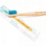 Escova de dentes de bambu azul para crianças, Nordics Oral Care