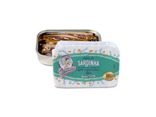 Filetes de Sardinha S/ Pele e S/ Espinha em Azeite Virgem Extra e Algas Biológicos - Dama