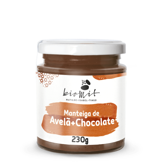 MANTEIGA DE AVELA + CHOCOLATE BIOMIT 230G