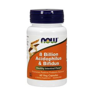 8 BILLION ACIDOPHILUS & BIFIDUS 60 CÁPSULAS – NOW