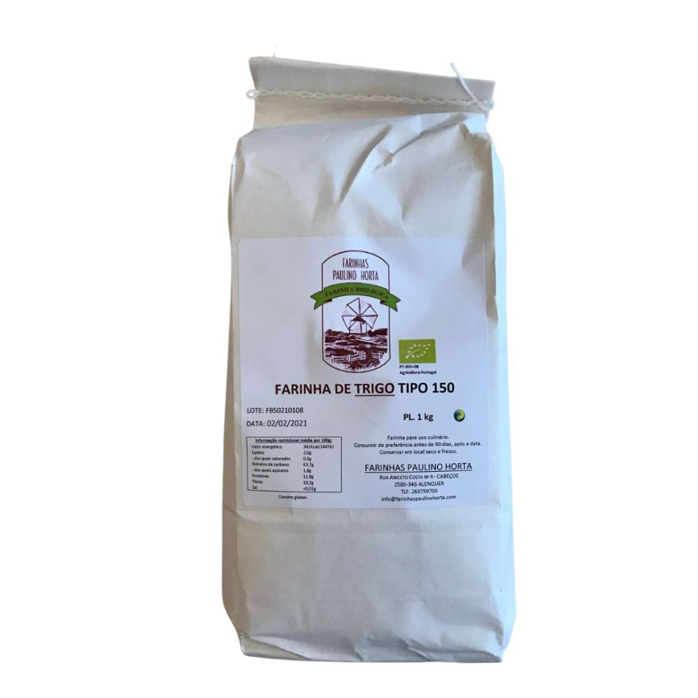 FARINHA DE TRIGO INTEGRAL BIO TIPO 150 PAULINO HORTA 1KG