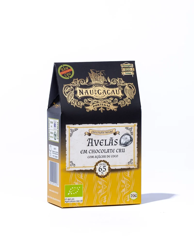 NAU DE CACAU AVELAS EM CHOCOLATE CRU 70%
