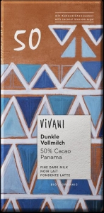CHOCOLATE LEITE BIO 50% CACAU 80GRS VIVANI