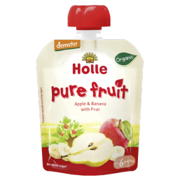 PURÉ DE FRUTA MAÇÃ BANANA PÊRA 6M BIO 90g HOLLE