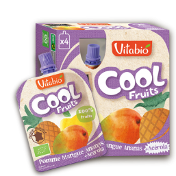 PURÉ MAÇÃ MANGA ANANÁS BIO 90G COOL FRUITS