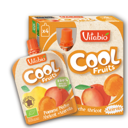 PURÉ MAÇÃ PÊSSEGO ALPERCE BIO 90G COOL FRUITS