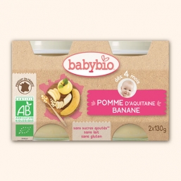 BOIÕES MAÇÃ BANANA BIO 2X130G BABYBIO