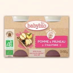 BOIÕES MAÇÃ AMEIXA BIO 2X130G BABYBIO